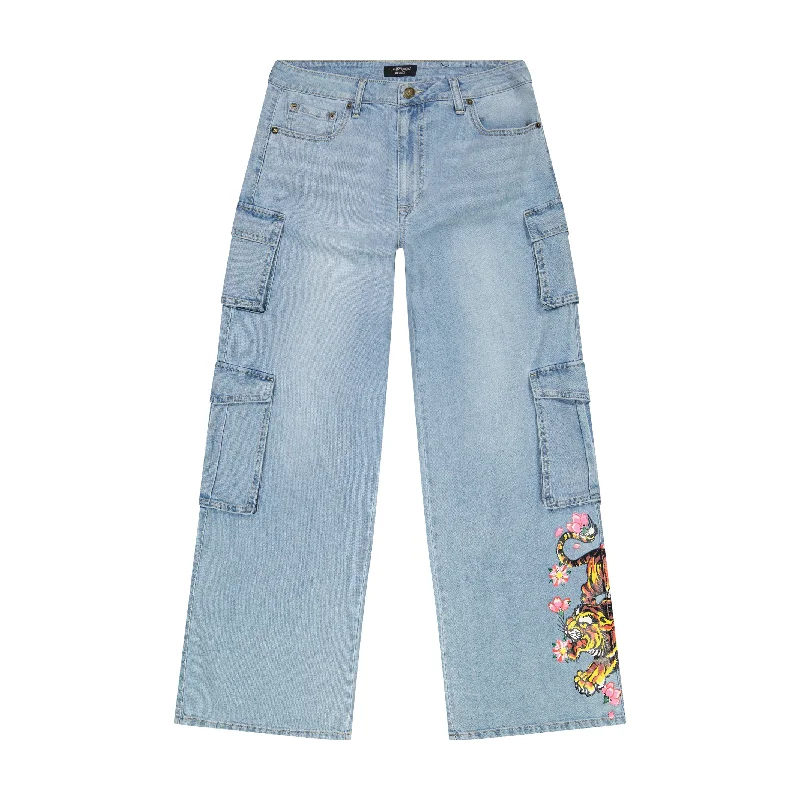 Plus Size Men's Bootcut Jeans with a Belt Loop Upgrade for a Stylish TouchTiger Flowers Cargo Jean Plus Size Men's Bootcut Jeans with a Belt Loop Upgrade for a Stylish TouchTiger Flowers Cargo Jean