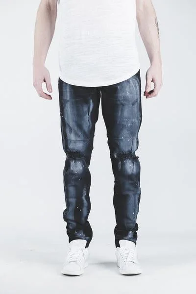 Men's Distressed Jeans with Patches for a Retro and DIY - Inspired AppearanceTROOPER DENIM Men's Distressed Jeans with Patches for a Retro and DIY - Inspired AppearanceTROOPER DENIM