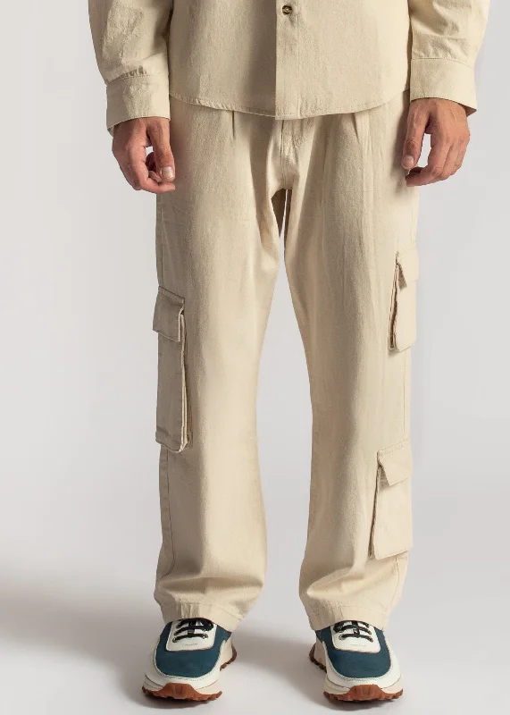 Men's Stretch Jeans with a Moisture - Wicking Lining for Active LifestylesUtility Cargo Pants-3 pocket-Beige Men's Stretch Jeans with a Moisture - Wicking Lining for Active LifestylesUtility Cargo Pants-3 pocket-Beige