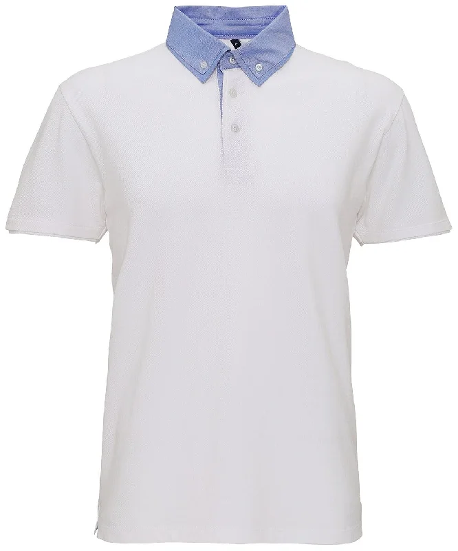 Men's Cargo Jeans with Multiple Pockets for a Practical and Outdoor - Friendly LookWhite/Denim - Men's chambray button-down collar polo Men's Cargo Jeans with Multiple Pockets for a Practical and Outdoor - Friendly LookWhite/Denim - Men's chambray button-down collar polo