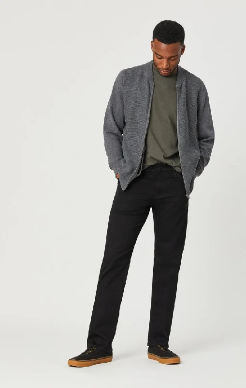 Men's Low - Rise Jeans in a Light Wash for a Casual and Youthful LookZACH STRAIGHT LEG JEANS IN DOUBLE BLACK SUPERMOVE Men's Low - Rise Jeans in a Light Wash for a Casual and Youthful LookZACH STRAIGHT LEG JEANS IN DOUBLE BLACK SUPERMOVE