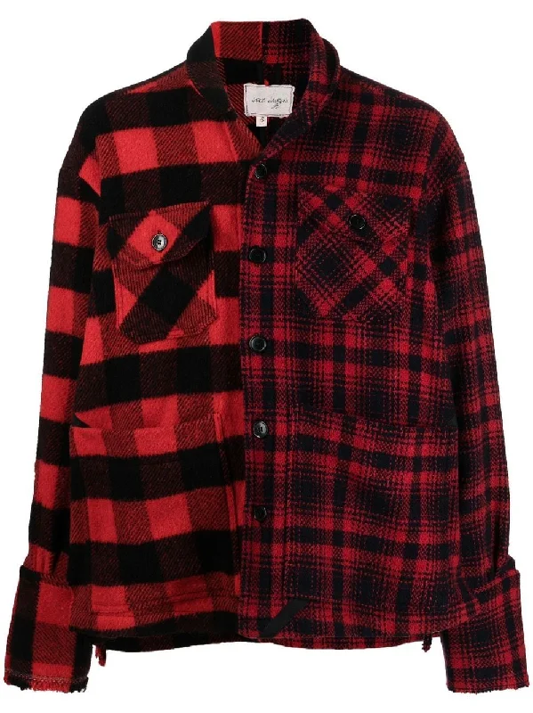 Plus - size men jackets with adjustable drawstrings for a comfortable fitChecked Shirt Jacket Plus - size men jackets with adjustable drawstrings for a comfortable fitChecked Shirt Jacket
