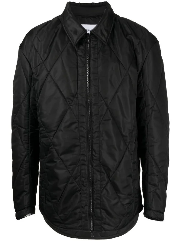 Men jackets with a built - in hood that can be stowed away when not in useDiamond-Quilted Jacket Men jackets with a built - in hood that can be stowed away when not in useDiamond-Quilted Jacket