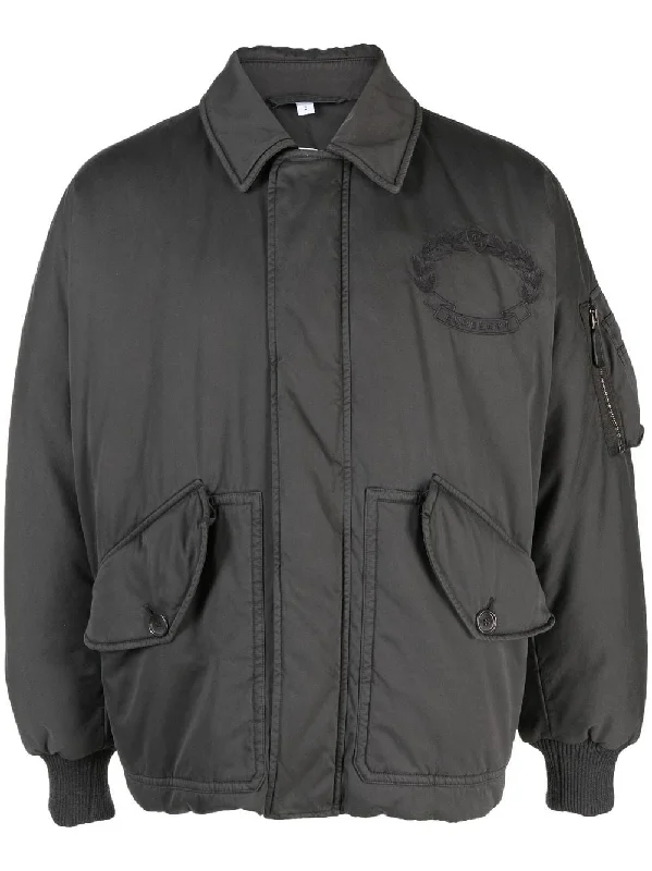 Corduroy men jackets in earthy tones for a rustic charmEmbroidered-Logo Bomber Jacket Corduroy men jackets in earthy tones for a rustic charmEmbroidered-Logo Bomber Jacket
