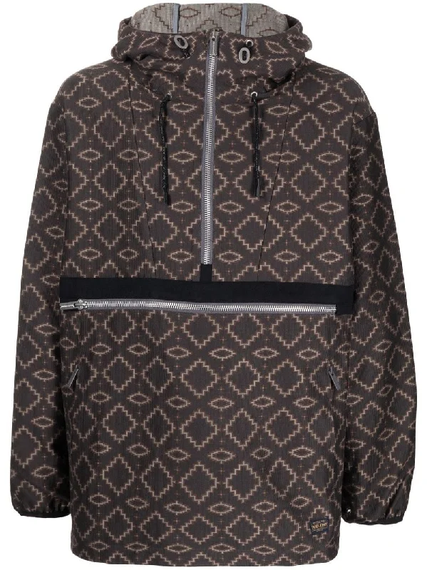 Men jackets with a zip - off sleeves to convert to a vestGeometric Pattern Half-Zipped Jacket Men jackets with a zip - off sleeves to convert to a vestGeometric Pattern Half-Zipped Jacket