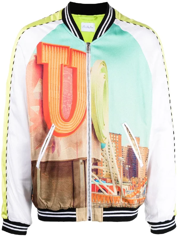Down - filled men jackets in bright colors for winter fashionGraphic-Print Bomber Jacket Down - filled men jackets in bright colors for winter fashionGraphic-Print Bomber Jacket