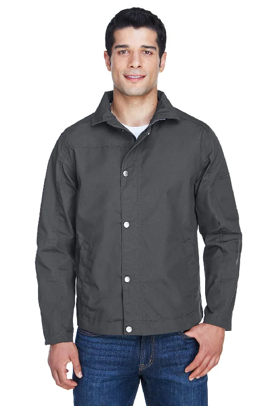 Embroidered men jackets with intricate floral designs for a unique aestheticHarriton Mens Auxiliary Water Resistant Canvas Full Zip Jacket - Dark Charcoal Grey Embroidered men jackets with intricate floral designs for a unique aestheticHarriton Mens Auxiliary Water Resistant Canvas Full Zip Jacket - Dark Charcoal Grey