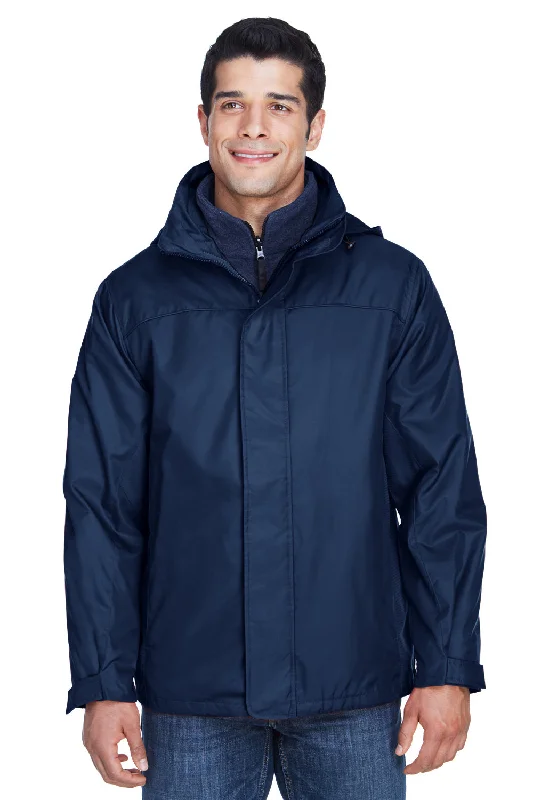 Lightweight men jackets made from recycled nylon for eco - friendly travelNorth End Mens 3-in-1 Water Resistant Full Zip Hooded Jacket - Midnight Navy Blue Lightweight men jackets made from recycled nylon for eco - friendly travelNorth End Mens 3-in-1 Water Resistant Full Zip Hooded Jacket - Midnight Navy Blue
