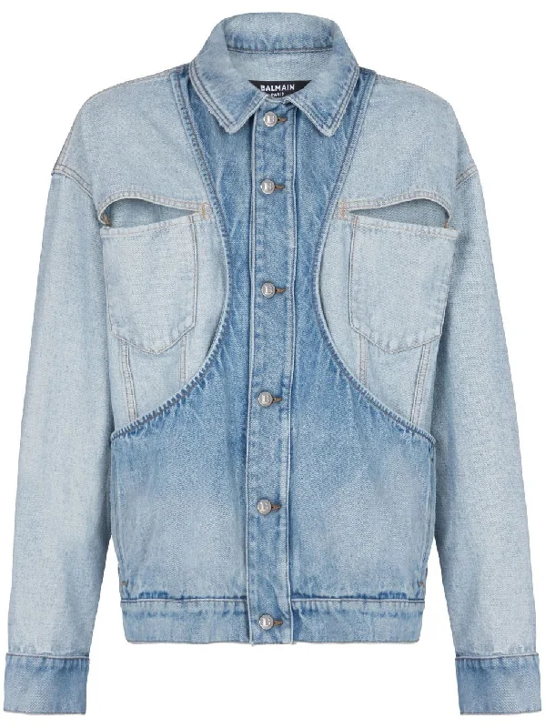 Checkered men jackets in a plaid pattern for a preppy appearancePanelled-Design Denim Jacket Checkered men jackets in a plaid pattern for a preppy appearancePanelled-Design Denim Jacket
