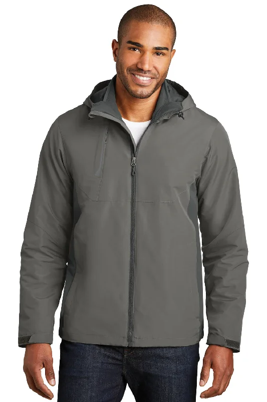 Slim - fit leather men jackets with a distressed finish for a rugged lookPort Authority Mens Merge 3-in-1 Wind & Water Full Zip Hooded Jacket - Rogue Grey/Steel Grey Slim - fit leather men jackets with a distressed finish for a rugged lookPort Authority Mens Merge 3-in-1 Wind & Water Full Zip Hooded Jacket - Rogue Grey/Steel Grey