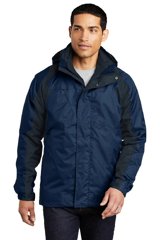 Fleece - lined men jackets for cold - weather commutingPort Authority Mens Ranger 3-in-1 Waterproof Full Zip Hooded Jacket - Insignia Blue/Navy Blue Fleece - lined men jackets for cold - weather commutingPort Authority Mens Ranger 3-in-1 Waterproof Full Zip Hooded Jacket - Insignia Blue/Navy Blue