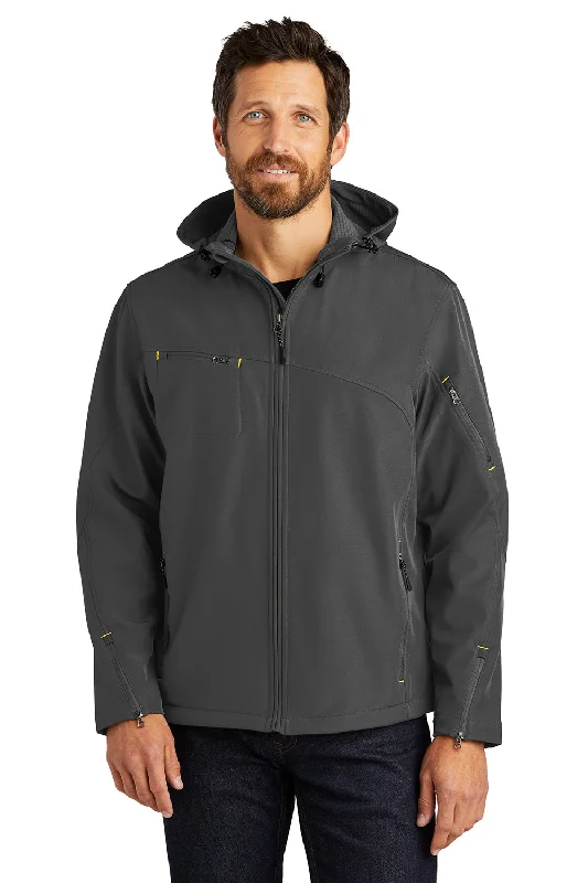 Men jackets with a media - friendly pocket for easy access to gadgetsPort Authority Mens Wind & Water Resistant Full Zip Hooded Jacket - Charcoal Grey/Lemon Yellow Men jackets with a media - friendly pocket for easy access to gadgetsPort Authority Mens Wind & Water Resistant Full Zip Hooded Jacket - Charcoal Grey/Lemon Yellow