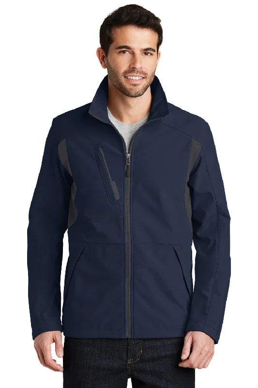 Corduroy men jackets in earthy tones for a rustic charmPort Authority Mens Wind & Water Resistant Full Zip Jacket - Dress Navy Blue/Battleship Grey