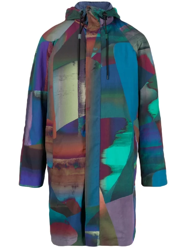 Down - filled men jackets in bright colors for winter fashionPrinted Zip-Up Hooded Jacket Down - filled men jackets in bright colors for winter fashionPrinted Zip-Up Hooded Jacket