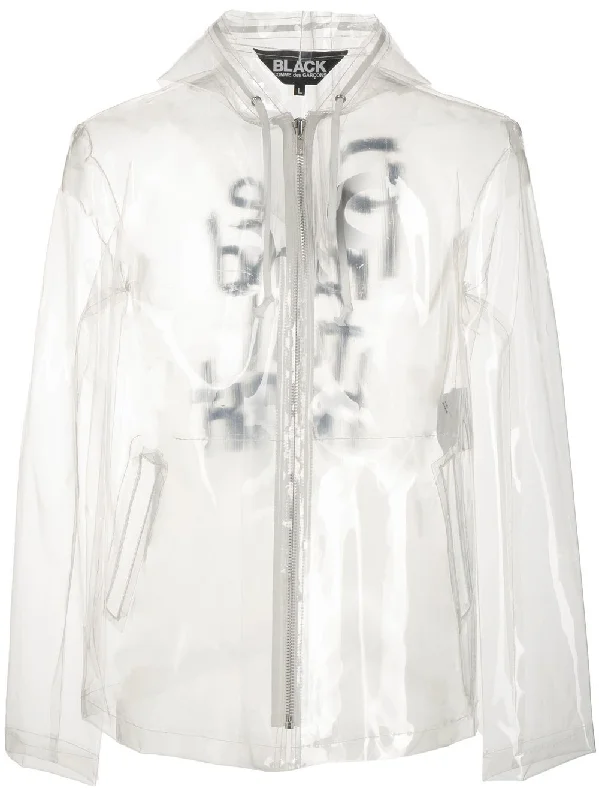 Performance - driven men jackets with breathable fabric for sportsSlogan-Print Transparent Jacket Performance - driven men jackets with breathable fabric for sportsSlogan-Print Transparent Jacket