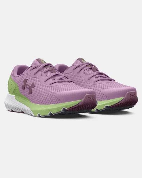 Kids' Grade School UA Charged Rogue 3 Running Shoe - Fresh Orchid/Lumos Lime/Misty Purple Kids' Grade School UA Charged Rogue 3 Running Shoe - Fresh Orchid/Lumos Lime/Misty Purple