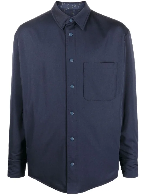 Bomber men jackets with ribbed cuffs for a classic 80s styleVirgin-Wool Shirt Jacket Bomber men jackets with ribbed cuffs for a classic 80s styleVirgin-Wool Shirt Jacket