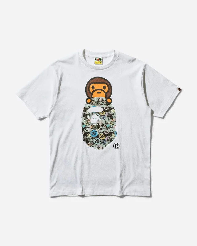 Men's long - sleeve henley t - shirts with button - down placketsMen's Floral Camo Milo On Ape Head T-Shirt White Men's long - sleeve henley t - shirts with button - down placketsMen's Floral Camo Milo On Ape Head T-Shirt White