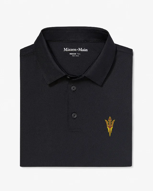 Men's quick - dry polo shirts for water sports activitiesBlack Solid