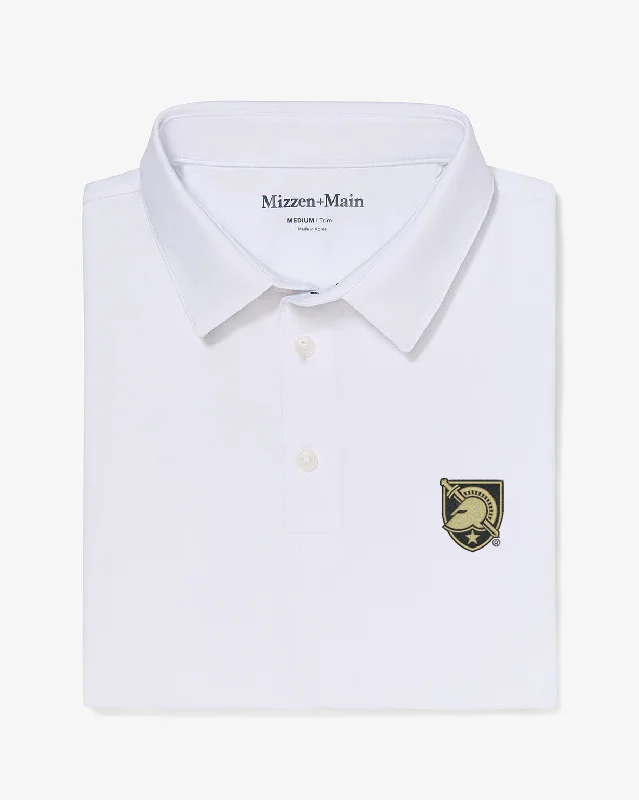 Men's button - down spread collar polo shirts for business casualWhite Solid