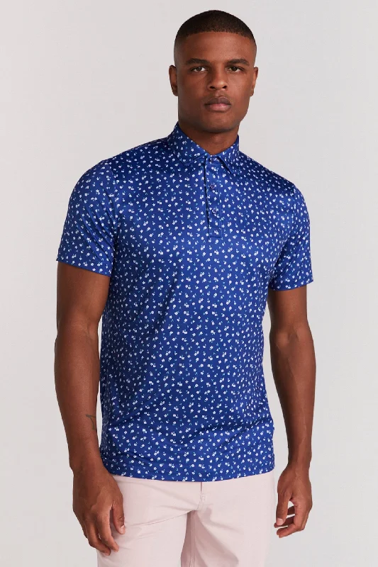 Men's luxury cashmere blend polo shirts in solid colorsAshby Polo in Mazarine Blue