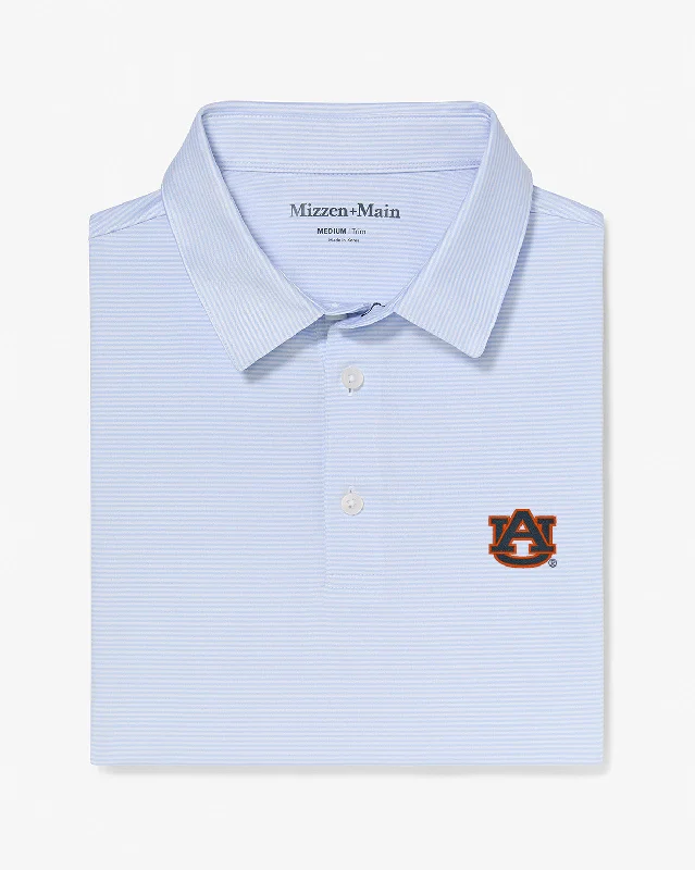 Men's slim fit short sleeve polo shirts with contrast collarsLight Blue White Stripe Men's slim fit short sleeve polo shirts with contrast collarsLight Blue White Stripe