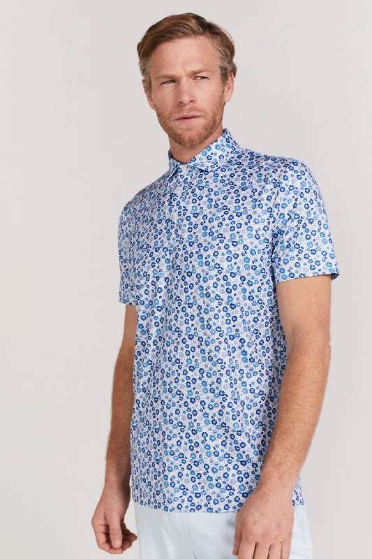 Men's formal - style silk blend polo shirts for special occasionsBeech Polo in Mazarine Blue Men's formal - style silk blend polo shirts for special occasionsBeech Polo in Mazarine Blue