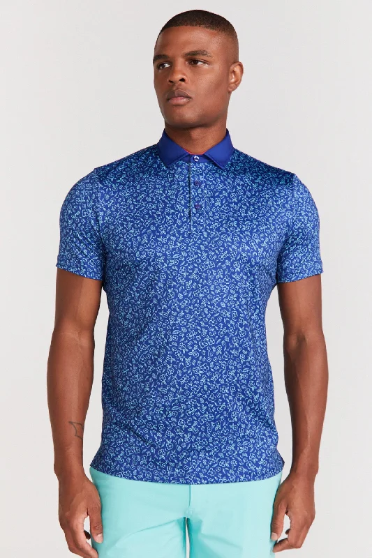 Men's stretchable athletic polo shirts for fitness workoutsBendall Polo in Mazarine Blue Men's stretchable athletic polo shirts for fitness workoutsBendall Polo in Mazarine Blue