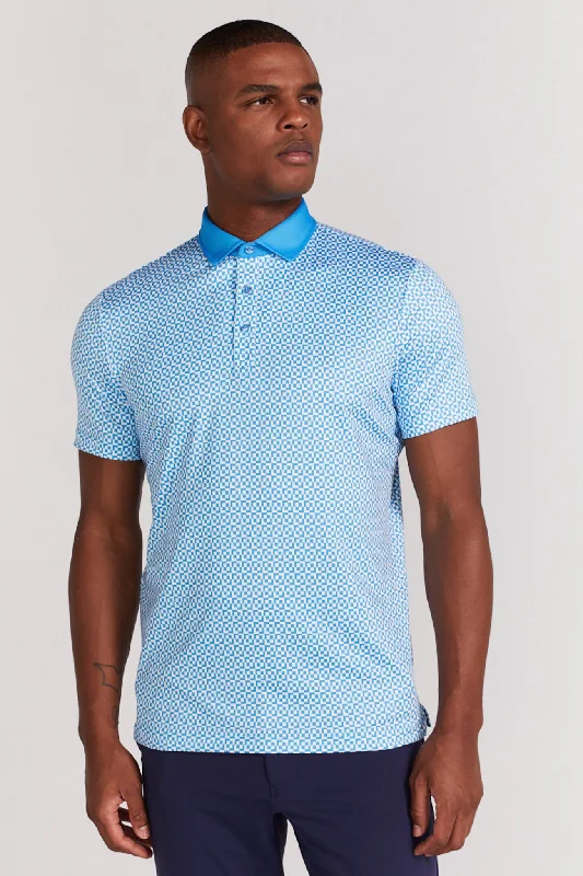 Men's color - block polo shirts with a bold fashion statementBlake Polo in Malibu Blue Men's color - block polo shirts with a bold fashion statementBlake Polo in Malibu Blue