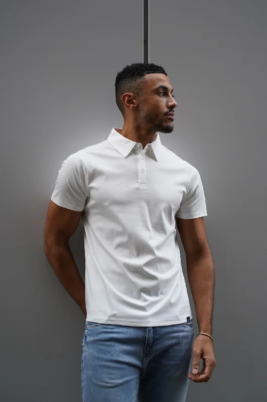 Men's stretchable athletic polo shirts for fitness workoutsCapo MERCERISED Polo Shirt - White Men's stretchable athletic polo shirts for fitness workoutsCapo MERCERISED Polo Shirt - White