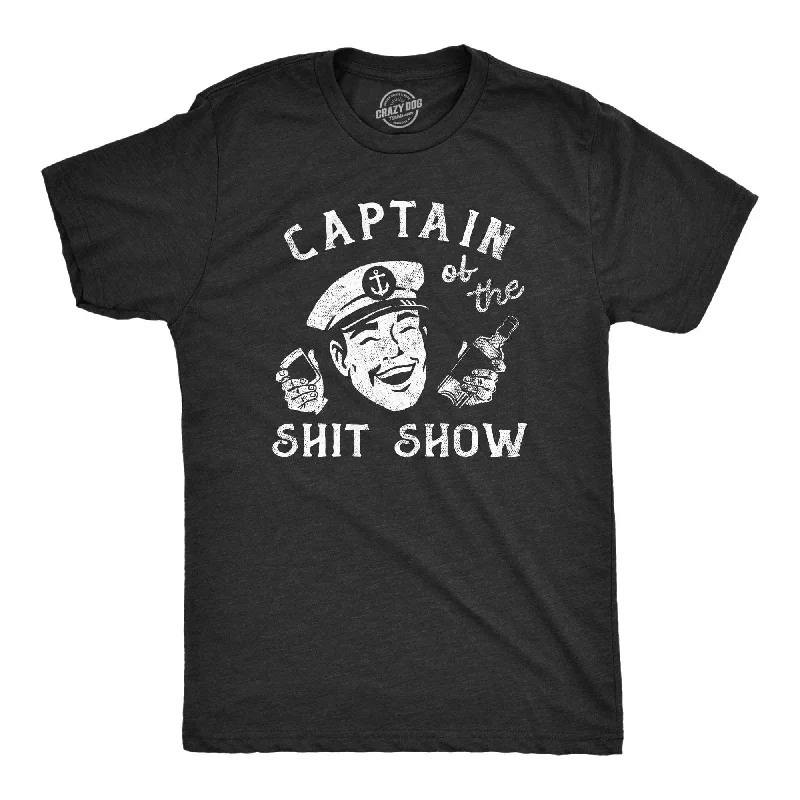 Men's printed Hawaiian t - shirts for tropical vacationsCaptain Of The Shit Show Men's T Shirt Men's printed Hawaiian t - shirts for tropical vacationsCaptain Of The Shit Show Men's T Shirt