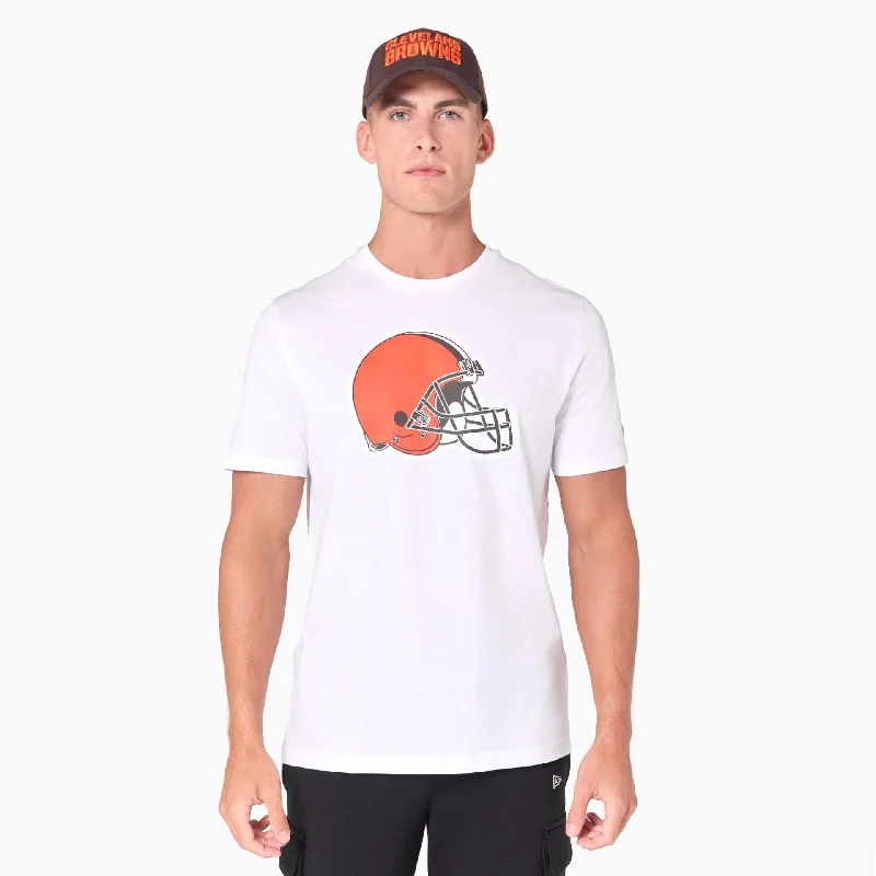 Men's tie - dye t - shirts with a bohemian styleCleveland Browns NFL White T-Shirt