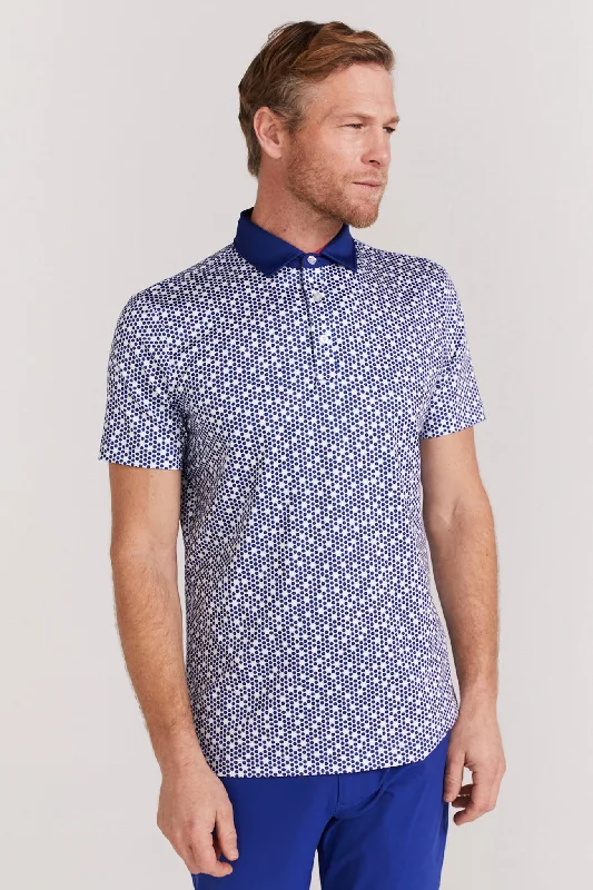 Men's breathable cotton blend polo shirts for summer outingsClyde Polo in Mazarine Blue Men's breathable cotton blend polo shirts for summer outingsClyde Polo in Mazarine Blue