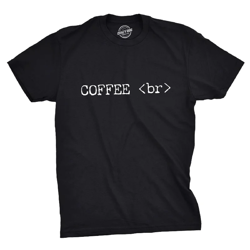 Men's button - front t - shirts with a unique artistic printCoffee Break Men's T Shirt Men's button - front t - shirts with a unique artistic printCoffee Break Men's T Shirt