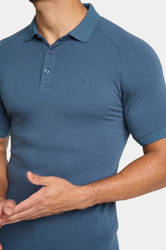 Men's button - down spread collar polo shirts for business casualMuscle Fit Polo Shirt in Dark Teal Men's button - down spread collar polo shirts for business casualMuscle Fit Polo Shirt in Dark Teal