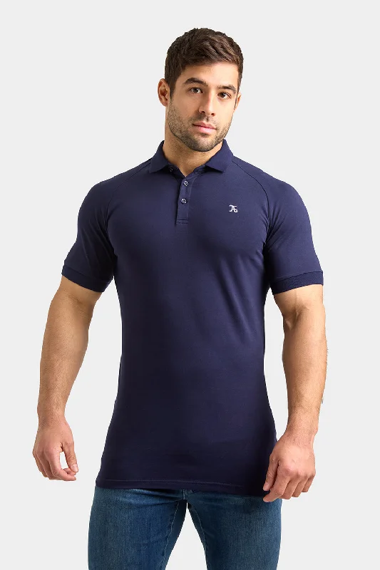 Men's plus size golf polo shirts in moisture wicking fabricMuscle Fit Polo Shirt in True Navy Men's plus size golf polo shirts in moisture wicking fabricMuscle Fit Polo Shirt in True Navy