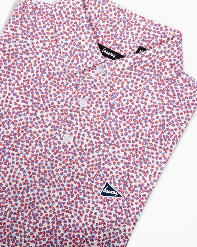 Men's lightweight performance polo shirts for tennis matchesThe Flower Petals Polo