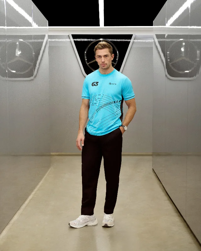 Men's slim fit short sleeve polo shirts with contrast collarsMens George Russell Sports Tee Blue Men's slim fit short sleeve polo shirts with contrast collarsMens George Russell Sports Tee Blue