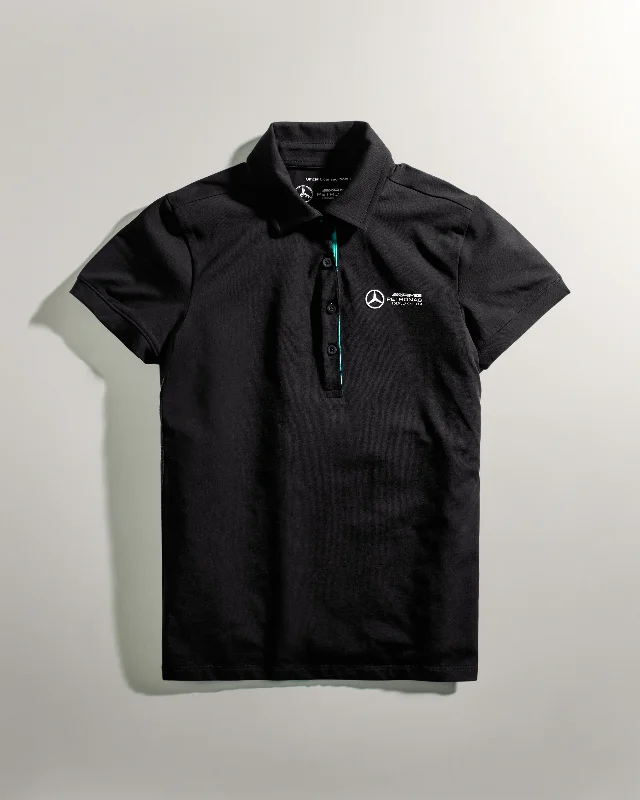 Men's two - tone stripe polo shirts with a preppy styleWomens Polo Black