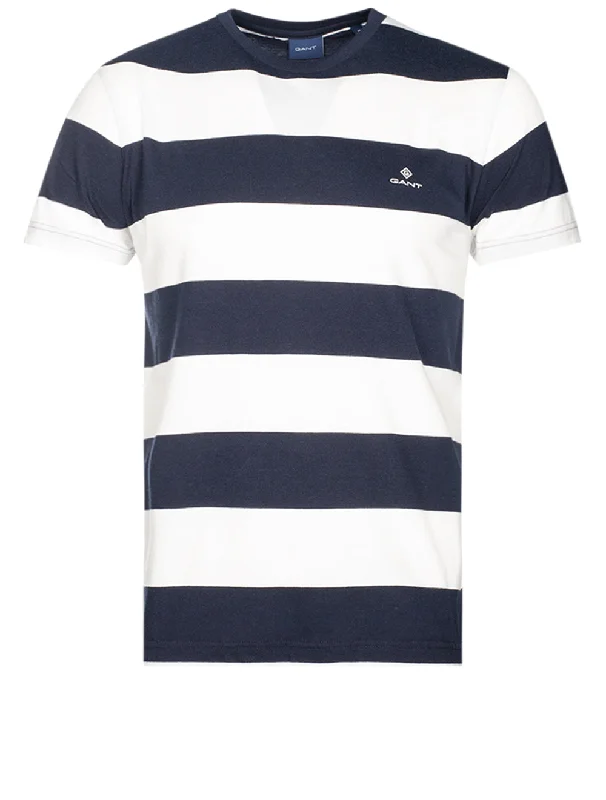 Men's short - sleeve linen t - shirts for summer beach outingsBarstripe Short Sleeve T-shirt Eggshell Men's short - sleeve linen t - shirts for summer beach outingsBarstripe Short Sleeve T-shirt Eggshell