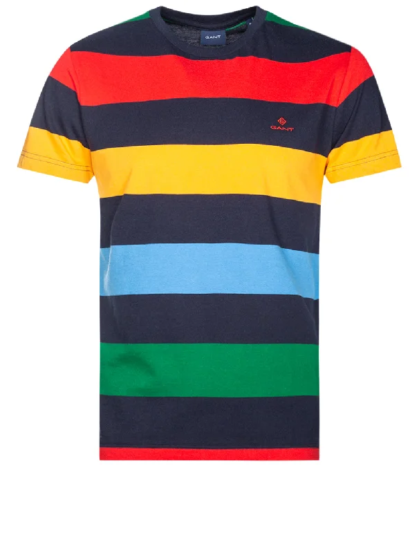 Men's moisture - wicking athletic t - shirts for intense workoutsBarstripe Short Sleeve T-shirt Multicolor Men's moisture - wicking athletic t - shirts for intense workoutsBarstripe Short Sleeve T-shirt Multicolor