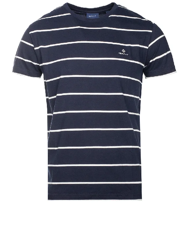 Men's plus - size pocket t - shirts with a classic lookBr Stripe Short Sleeve T-Shirt Evening Blue Men's plus - size pocket t - shirts with a classic lookBr Stripe Short Sleeve T-Shirt Evening Blue