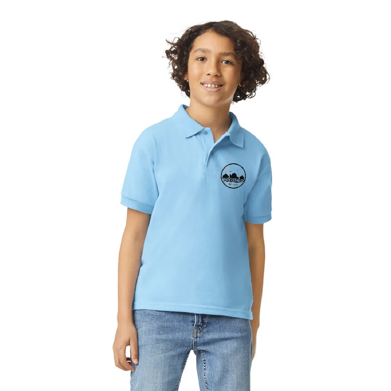 Men's jacquard woven polo shirts with intricate designsGildan Youth Dryblend Jersey Polo, Printed Men's jacquard woven polo shirts with intricate designsGildan Youth Dryblend Jersey Polo, Printed