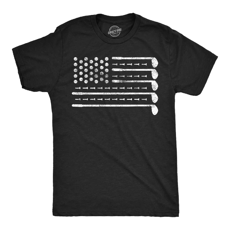 Men's tie - dye t - shirts with a bohemian styleGolf American Flag Men's T Shirt