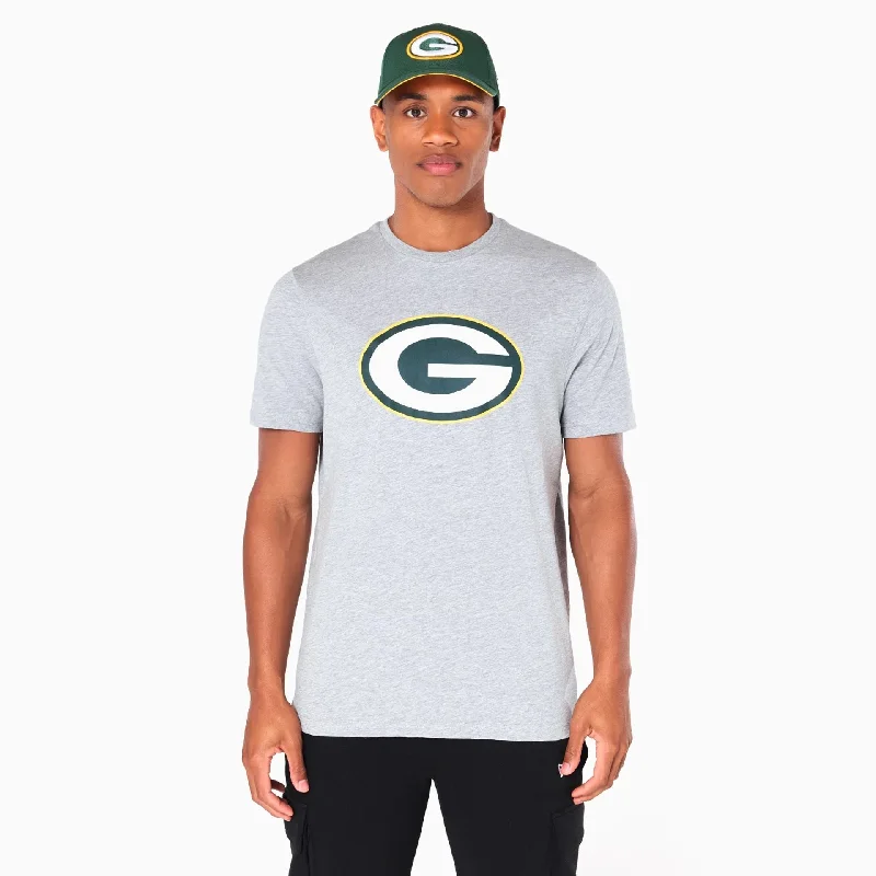 Men's short - sleeve linen t - shirts for summer beach outingsGreen Bay Packers NFL Grey T-Shirt Men's short - sleeve linen t - shirts for summer beach outingsGreen Bay Packers NFL Grey T-Shirt