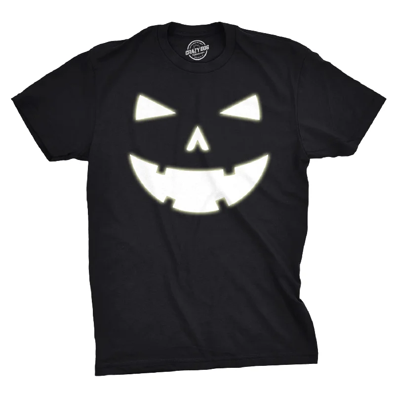 Men's moisture - wicking athletic t - shirts for intense workoutsHappy Tooth Glowing Pumpkin Face Men's T Shirt Men's moisture - wicking athletic t - shirts for intense workoutsHappy Tooth Glowing Pumpkin Face Men's T Shirt