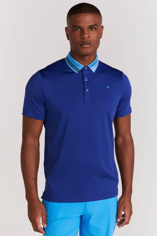 Men's button - down spread collar polo shirts for business casualHarley Polo in Mazarine Blue Men's button - down spread collar polo shirts for business casualHarley Polo in Mazarine Blue