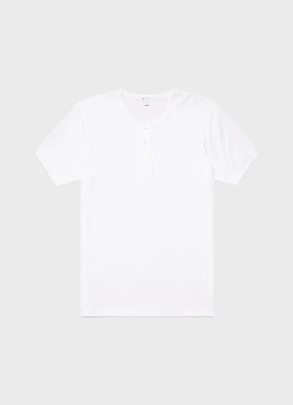 Men's moisture - wicking athletic t - shirts for intense workoutsMen's Henley T-shirt in White Men's moisture - wicking athletic t - shirts for intense workoutsMen's Henley T-shirt in White