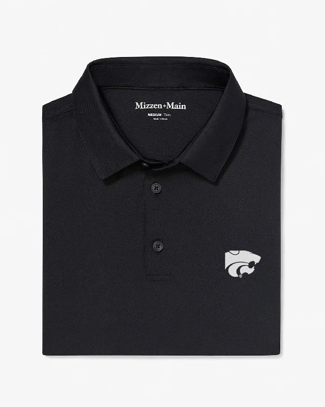 Men's two - tone stripe polo shirts with a preppy styleBlack Solid