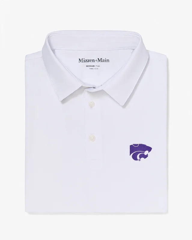 Men's stretchable athletic polo shirts for fitness workoutsWhite Solid
